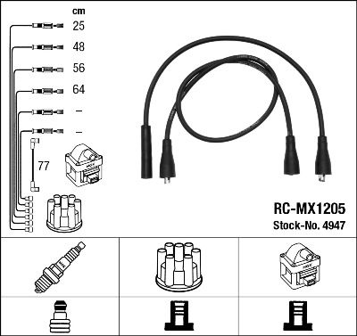 Комплект проводов высоковольтных NGK 4947