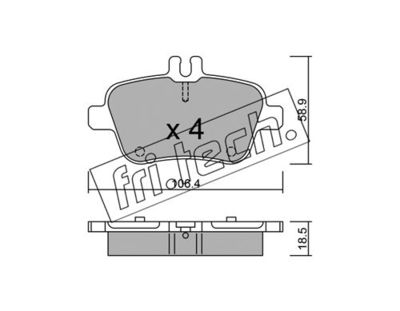 Комплект колодок для дискового тормоза TRUSTING 9820