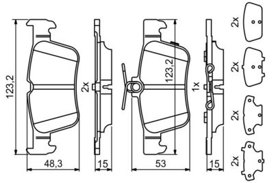 Колодки тормозные задние BOSCH 0986494839