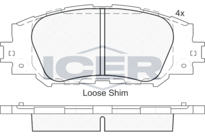 Колодки тормозные дисковые ICER 182172