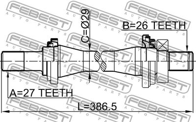 Полуось правая FEBEST 1212TUC