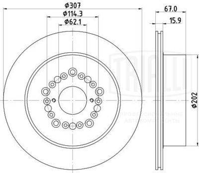 Диск тормозной задний TRIALLI DF190115