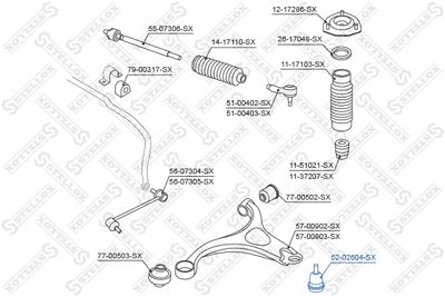 Опора шаровая STELLOX 5202604SX