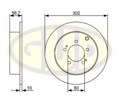Диск тормозной задний GUD GDB110330