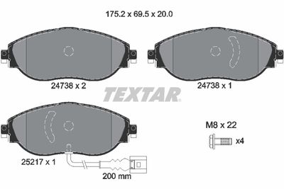 Колодки тормозные передние TEXTAR 2473803