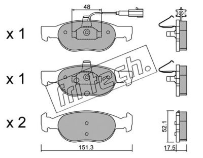 Комплект колодок для дискового тормоза TRUSTING 0810