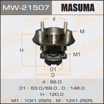 Ступица колеса с интегрированным подшипником Masuma MW21507