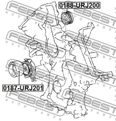Ролик обводной FEBEST 0188URJ200