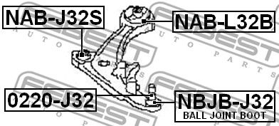 Сайлентблок рычага переднего задний FEBEST NABL32B