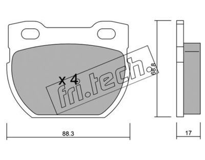 Комплект колодок для дискового тормоза TRUSTING 3631