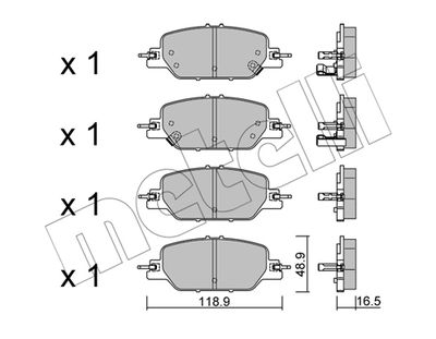 Комплект колодок для дискового тормоза METELLI 2211540
