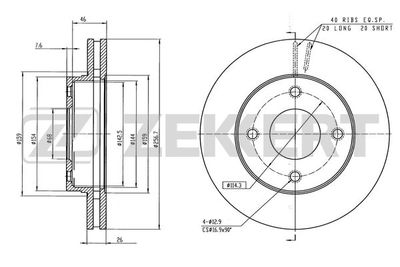 Диск тормозной передний Zekkert BS6590