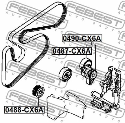Ролик обводной FEBEST 0488CX6A