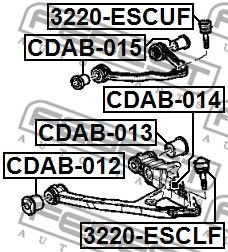 Сайлентблок нижнего переднего рычага FEBEST CDAB012