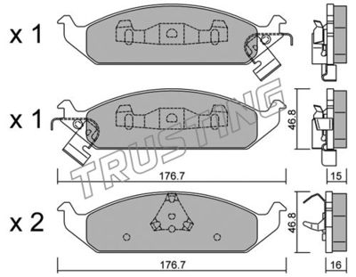 Комплект колодок для дискового тормоза TRUSTING 3640