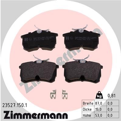 Колодки тормозные задние ZIMMERMANN 235271501
