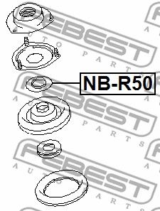 Подшипник передней опоры амортизатора FEBEST NBR50