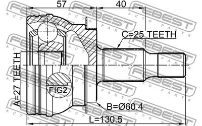ШРУС наружный FEBEST 1610W245