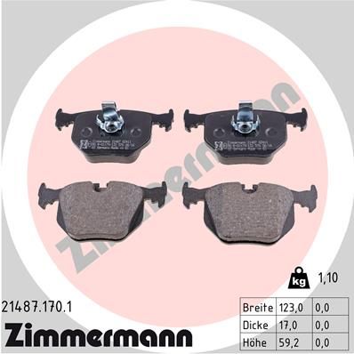 Колодки тормозные дисковые задние ZIMMERMANN 214871701