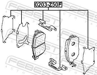 Комплект монтажный дисковых колодок FEBEST 0203Z50F