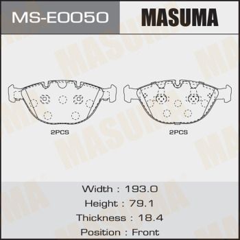 Колодки тормозные дисковые Masuma MSE0050