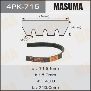 Ремень поликлиновой Masuma 4PK715