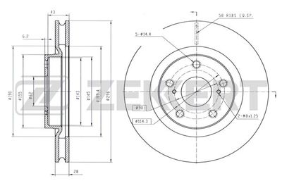 Диск тормозной передний ALLIED NIPPON ADC01182V