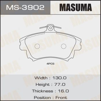 Колодки тормозные дисковые Masuma MS3902