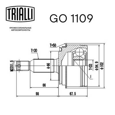 ШРУС наружный TRIALLI GO1109
