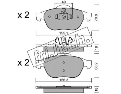 Комплект колодок для дискового тормоза TRUSTING 3452
