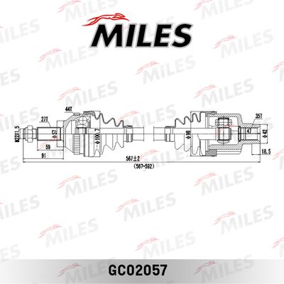 Привод в сборе правый Miles GC02057