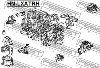 Опора двигателя правая гидравлическая FEBEST HMLXATRH