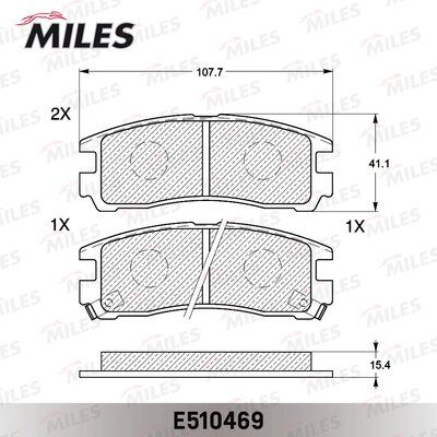 Колодки тормозные задние Miles E510469