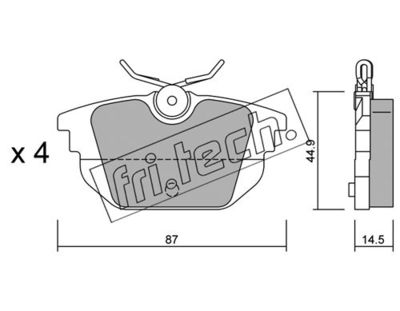 Комплект колодок для дискового тормоза TRUSTING 3080
