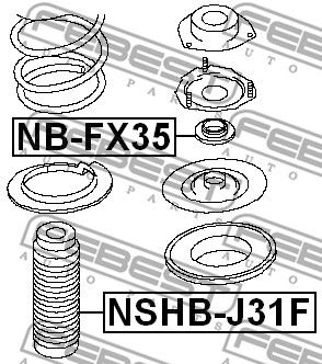 Подшипник передней опоры амортизатора FEBEST NBFX35