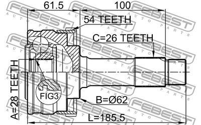 ШРУС наружный FEBEST 1610460A54