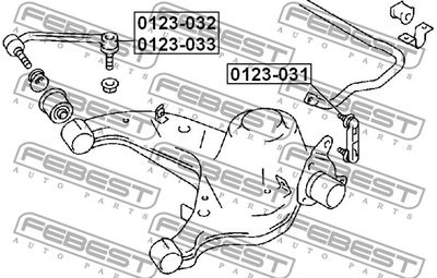 Тяга стабилизатора заднего FEBEST 0123031