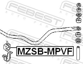 Втулка стабилизатора переднего FEBEST MZSBMPVF
