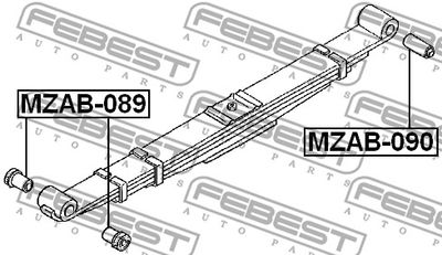 Сайлентблок рессоры FEBEST MZAB090