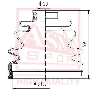 Пыльник ШРУС комплект без смазки ASVA ASBT2114