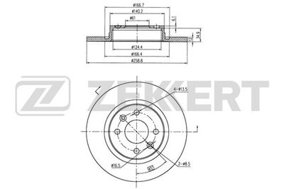 Диск тормозной передний Zekkert BS5179