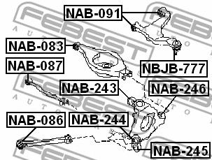 Сайлентблок заднего верхнего рычага FEBEST NAB091