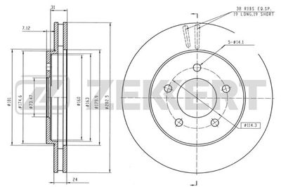 Диск тормозной передний Zekkert BS5503