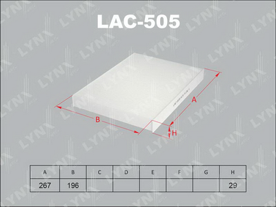 Фильтр салона LYNXauto LAC505