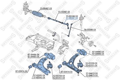 Наконечник рулевой правый STELLOX 5102247SX