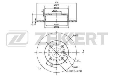 Диск тормозной передний Zekkert BS5685