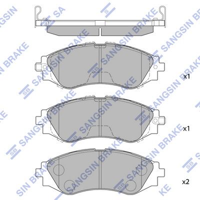 Колодки тормозные дисковые SANGSIN SP1102