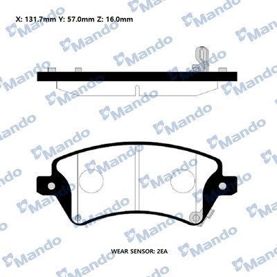 Колодки тормозные дисковые комплект Mando RMPT19NS