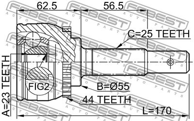 ШРУС наружный FEBEST 0210QG18DEA44