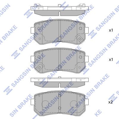 Колодки тормозные задние SANGSIN SP1406